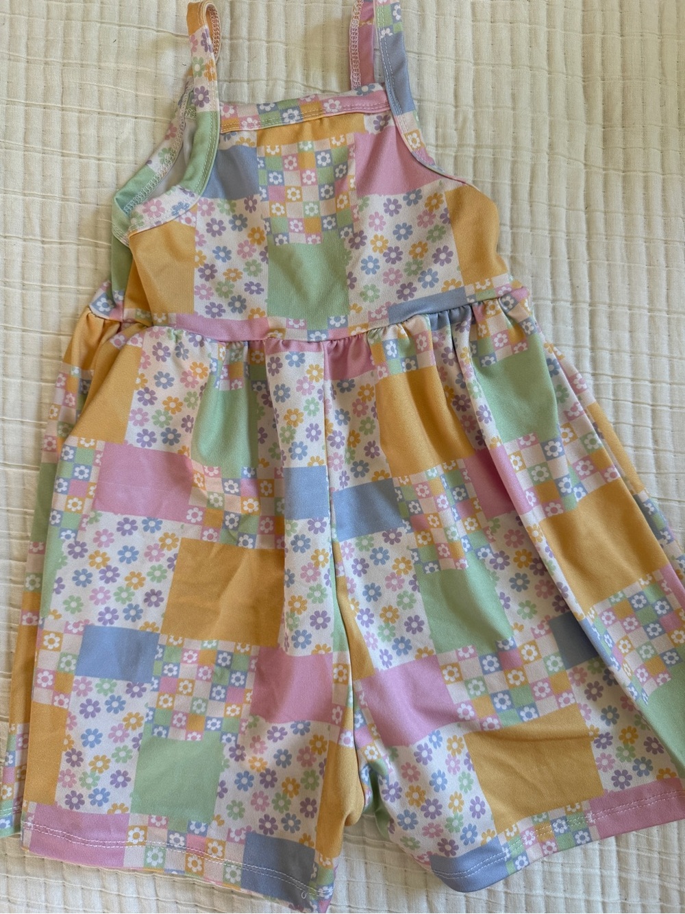 Small shop / handmade Pastel Patchwork Floral Romper